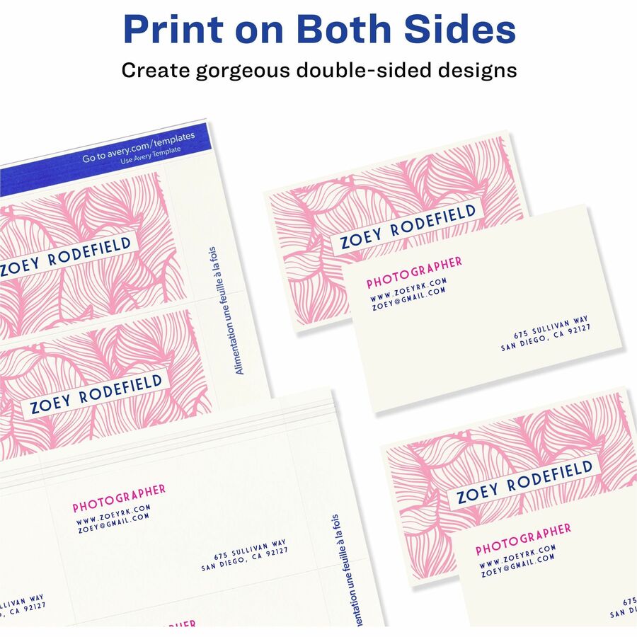 Avery® Micro-Perforated Business Cards for Laser Printers, 2" x 3-1/2"
