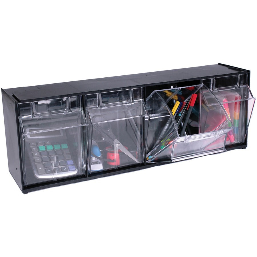 Deflecto Tilt Bin Interlocking Multi-Bin Storage Organizer (Model 1)