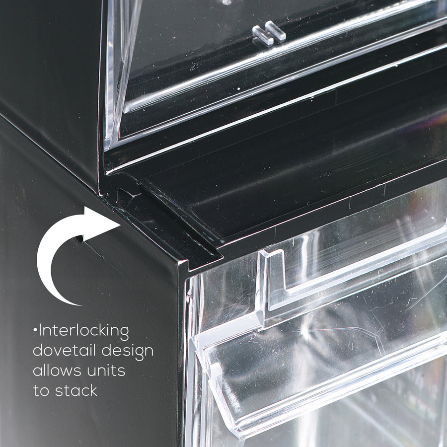 Deflecto Tilt Bin Interlocking Multi-Bin Storage Organizer (Model 1)