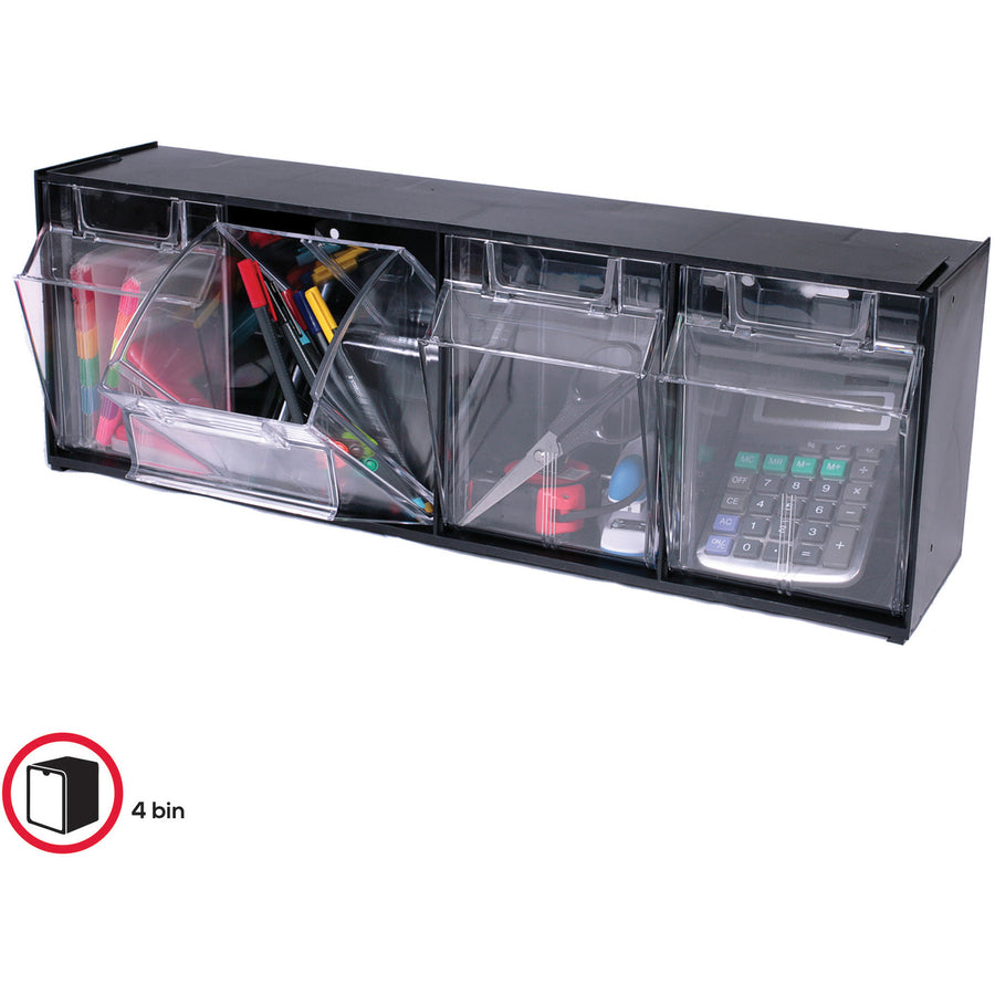 Deflecto Tilt Bin Interlocking Multi-Bin Storage Organizer (Model 1)