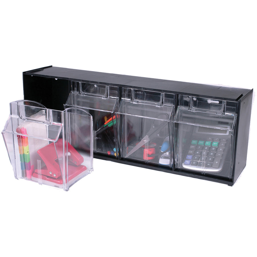 Deflecto Tilt Bin Interlocking Multi-Bin Storage Organizer (Model 1)