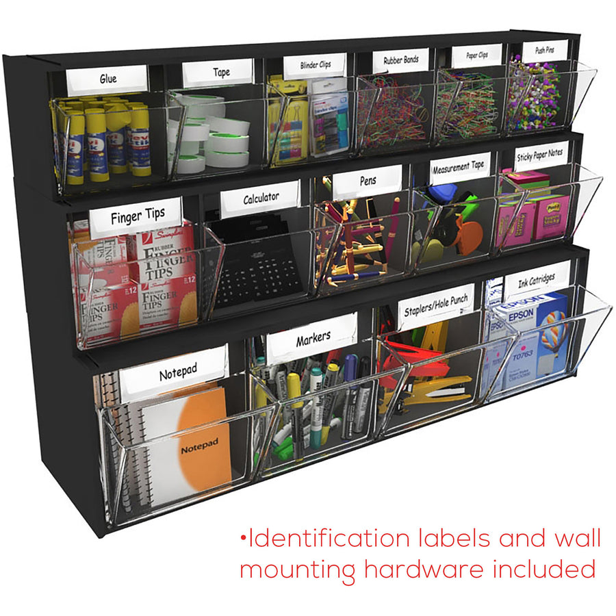 Deflecto Tilt Bin Interlocking Multi-Bin Storage Organizer 0.5mm
