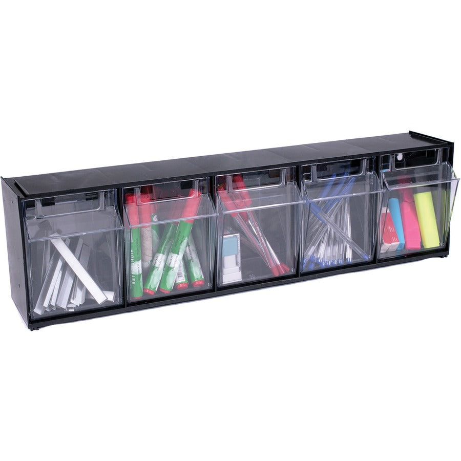 Deflecto Tilt Bin Interlocking Multi-Bin Storage Organizer 0.5mm