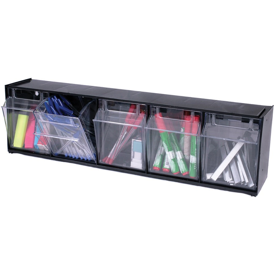 Deflecto Tilt Bin Interlocking Multi-Bin Storage Organizer 0.5mm