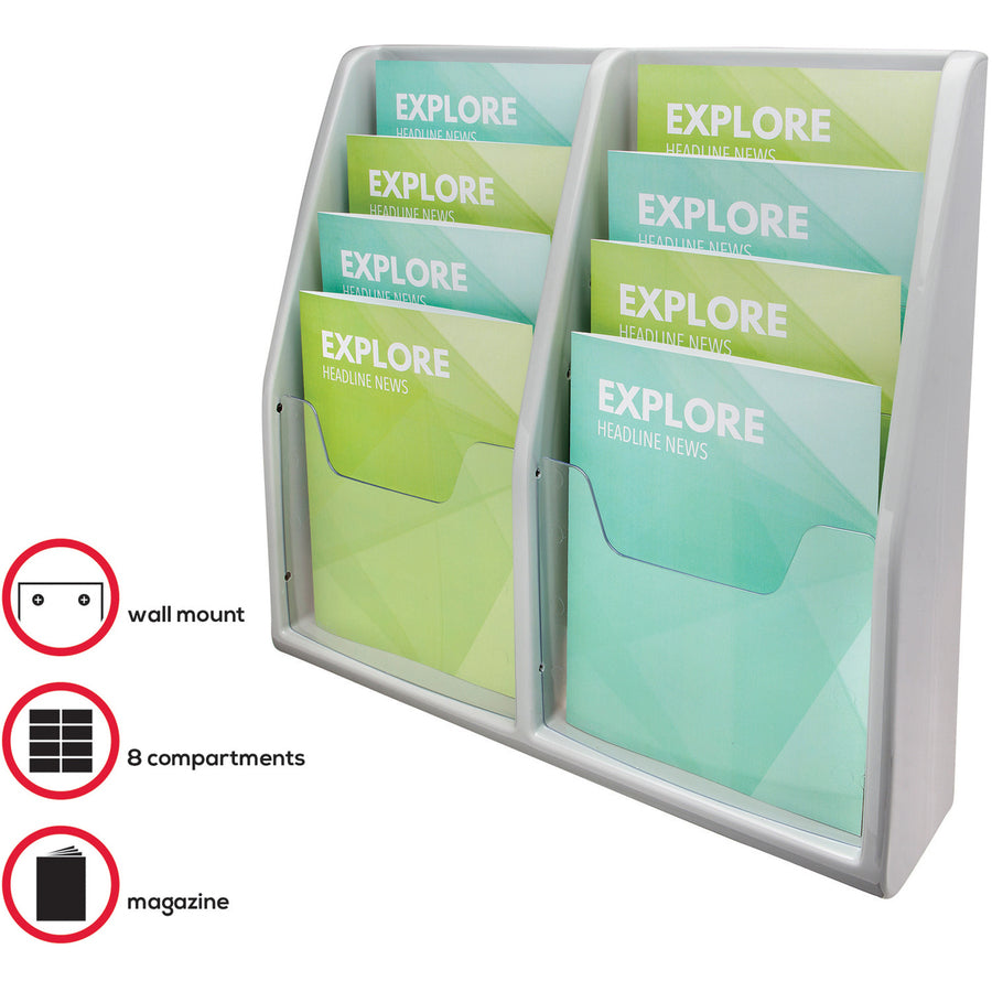 Deflecto Multi-Compartment Literature Display - DEF52809
