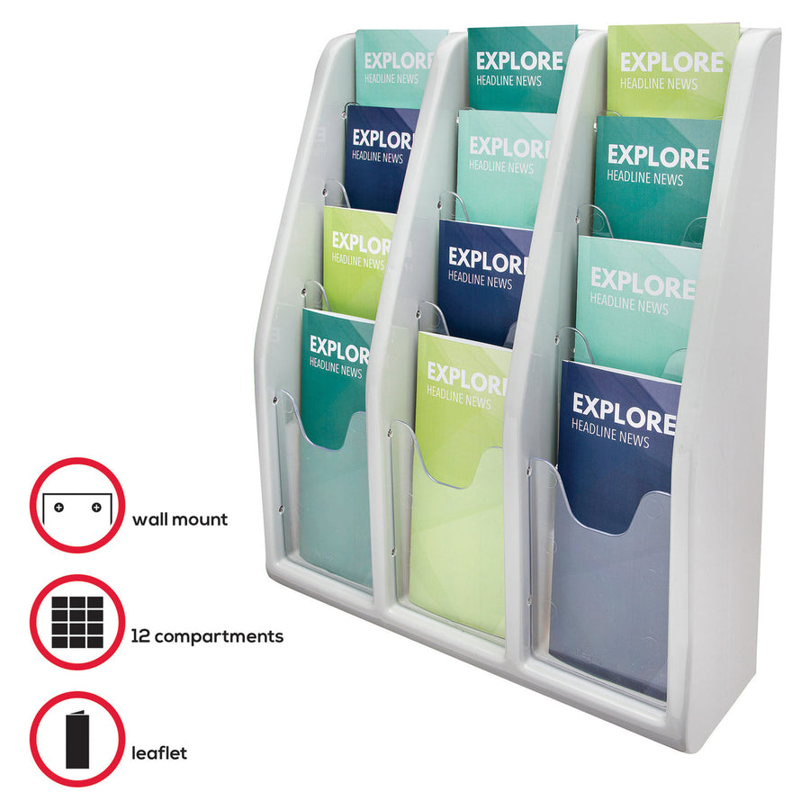 Deflecto Multi-Compartment Literature Display - DEF52809