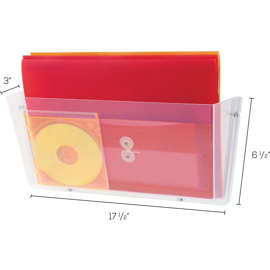 Deflecto Unbreakable Plastic Wall Pockets - Smoke