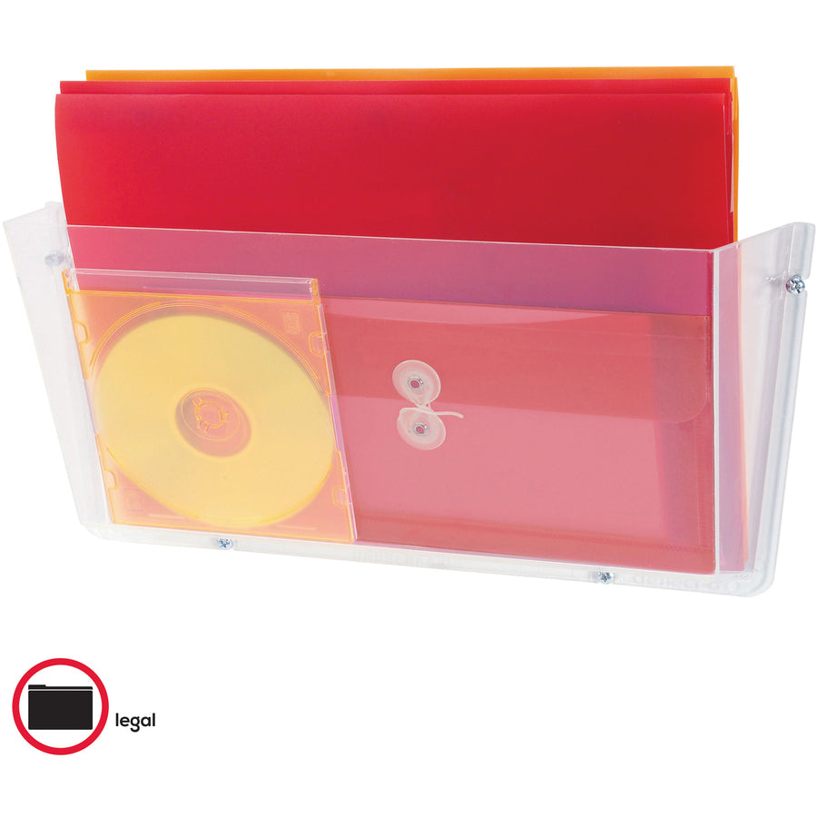 Deflecto Unbreakable Plastic Wall Pockets - Smoke