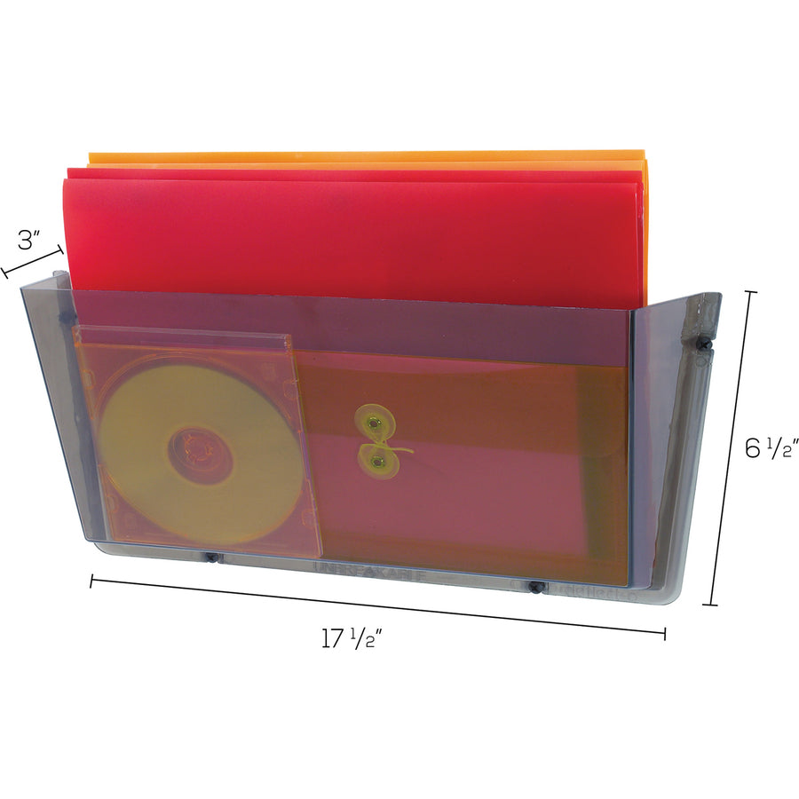 Deflecto Unbreakable Plastic Wall Pockets - Smoke