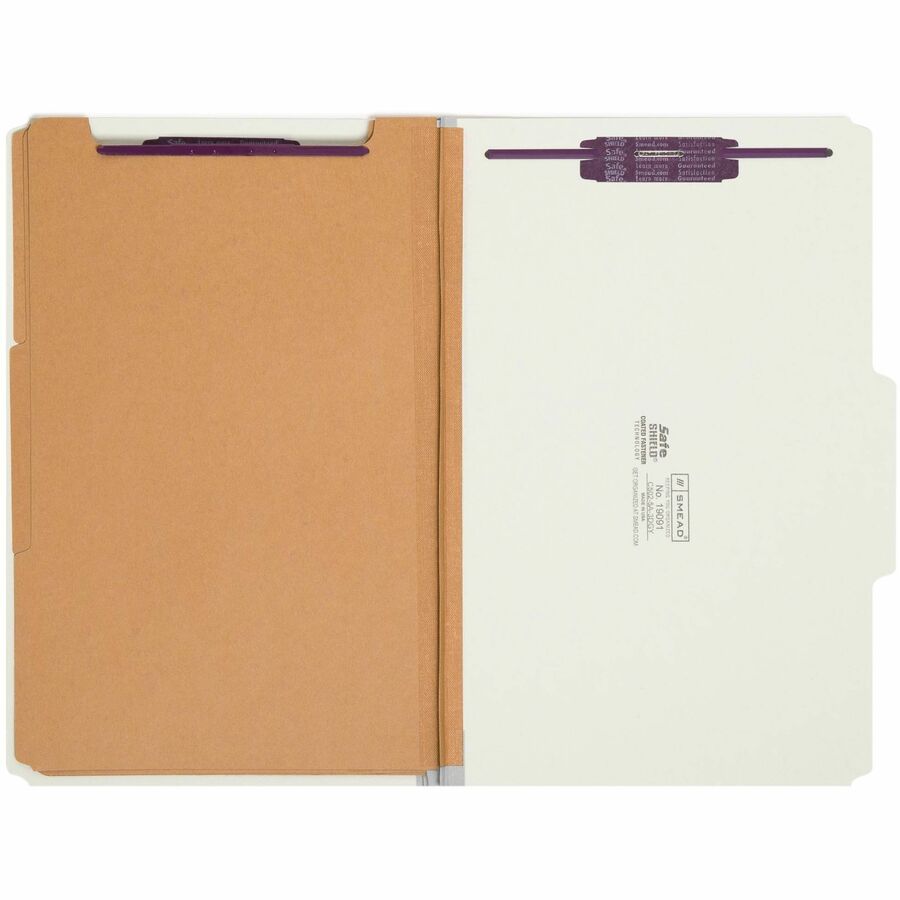 Smead SafeSHIELD 2/5 Tab Cut Legal Recycled Classification Folder - SMD19091
