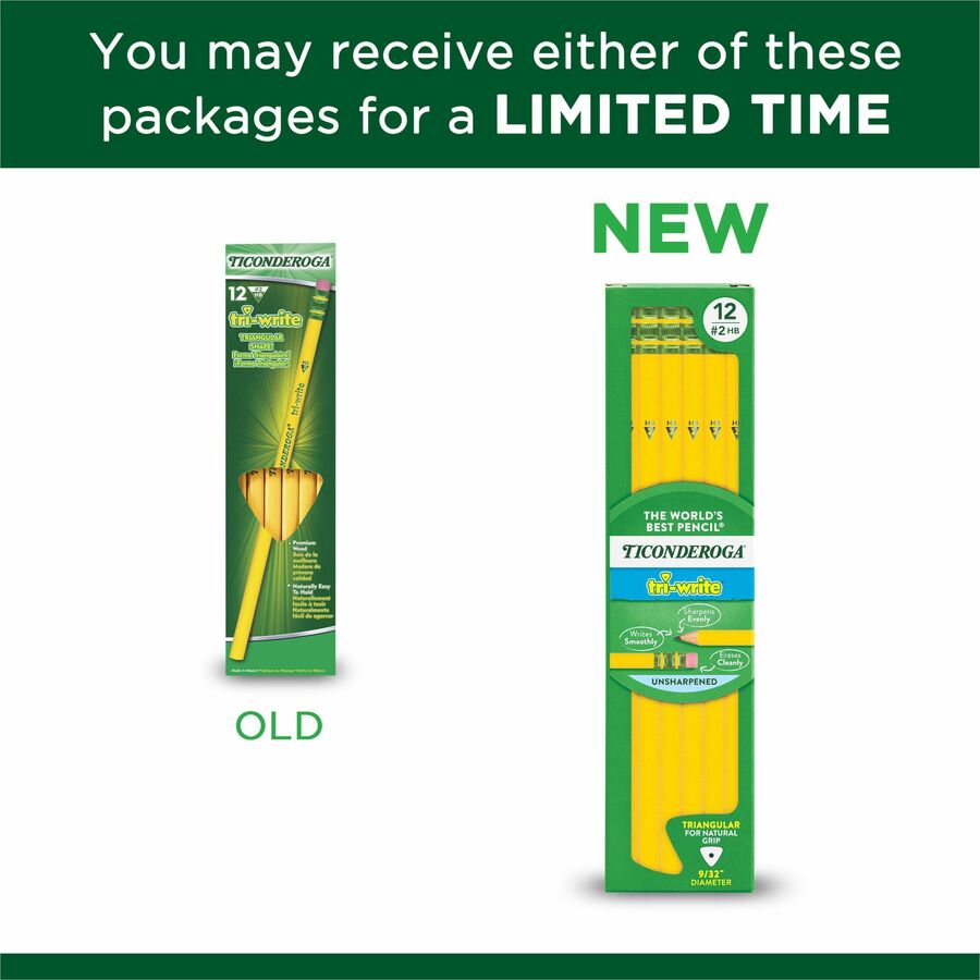 Ticonderoga Tri-Write Wooden Pencils