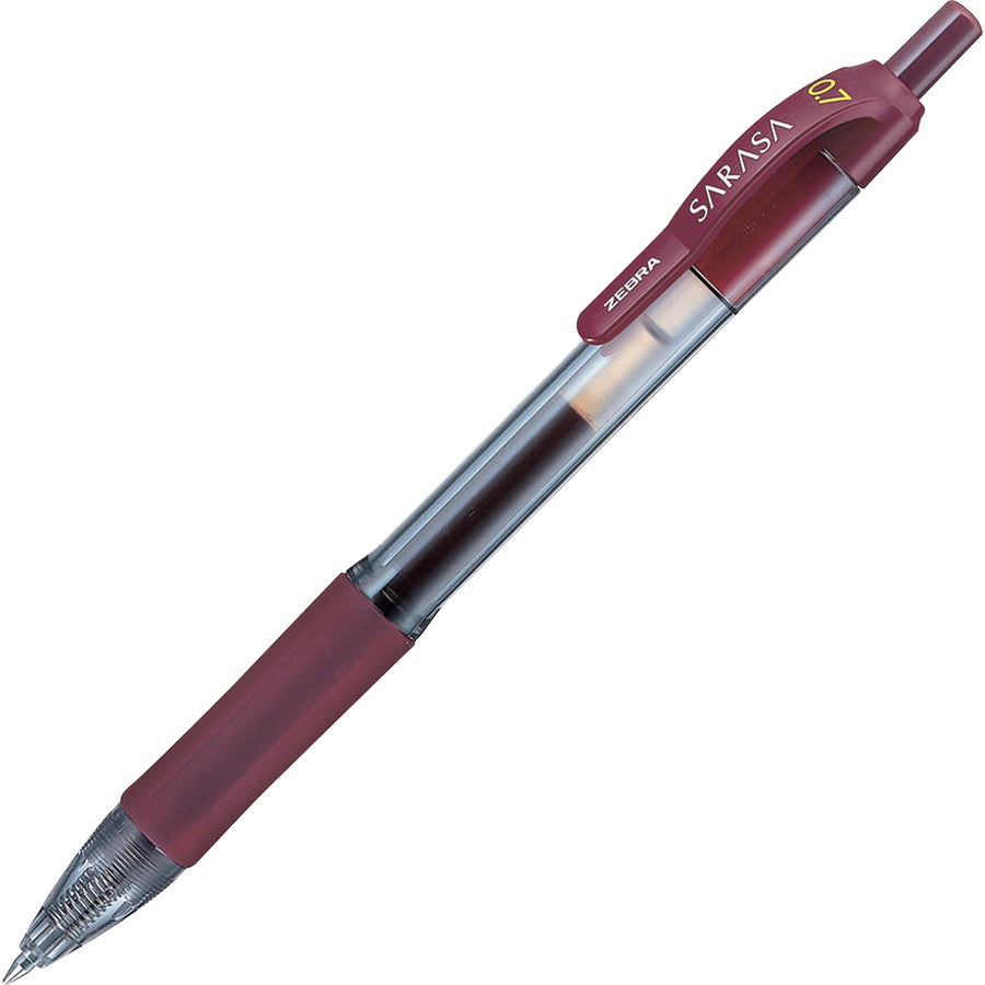 Zebra Sarasa Dry X20 retractable gel pen – 0.7mm medium tip, mahogany ink