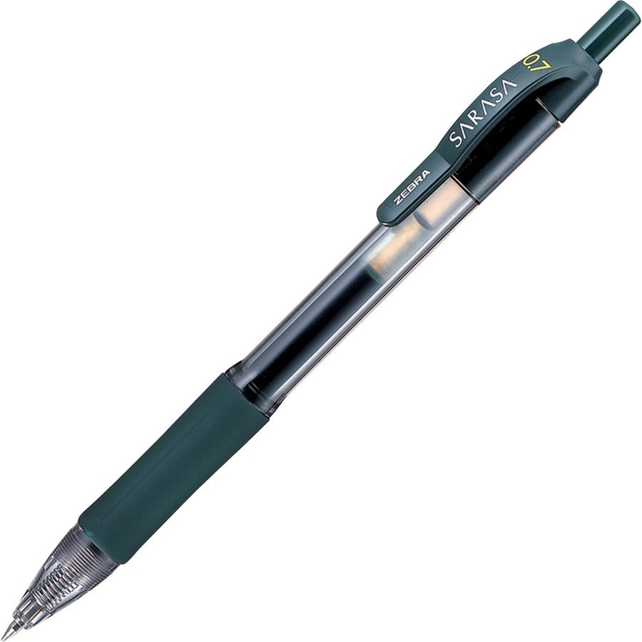 Zebra Sarasa Dry X20 retractable gel pen – 0.7mm medium tip, forest green ink