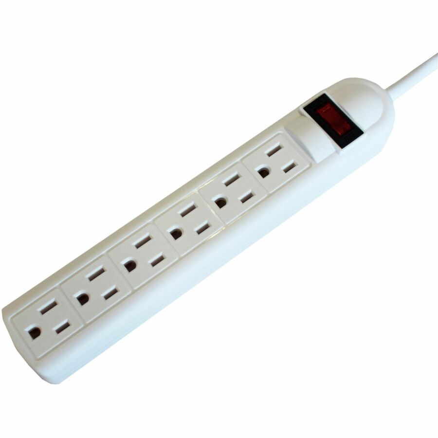 Compucessory 6-Outlet Power Strips - Light Gray