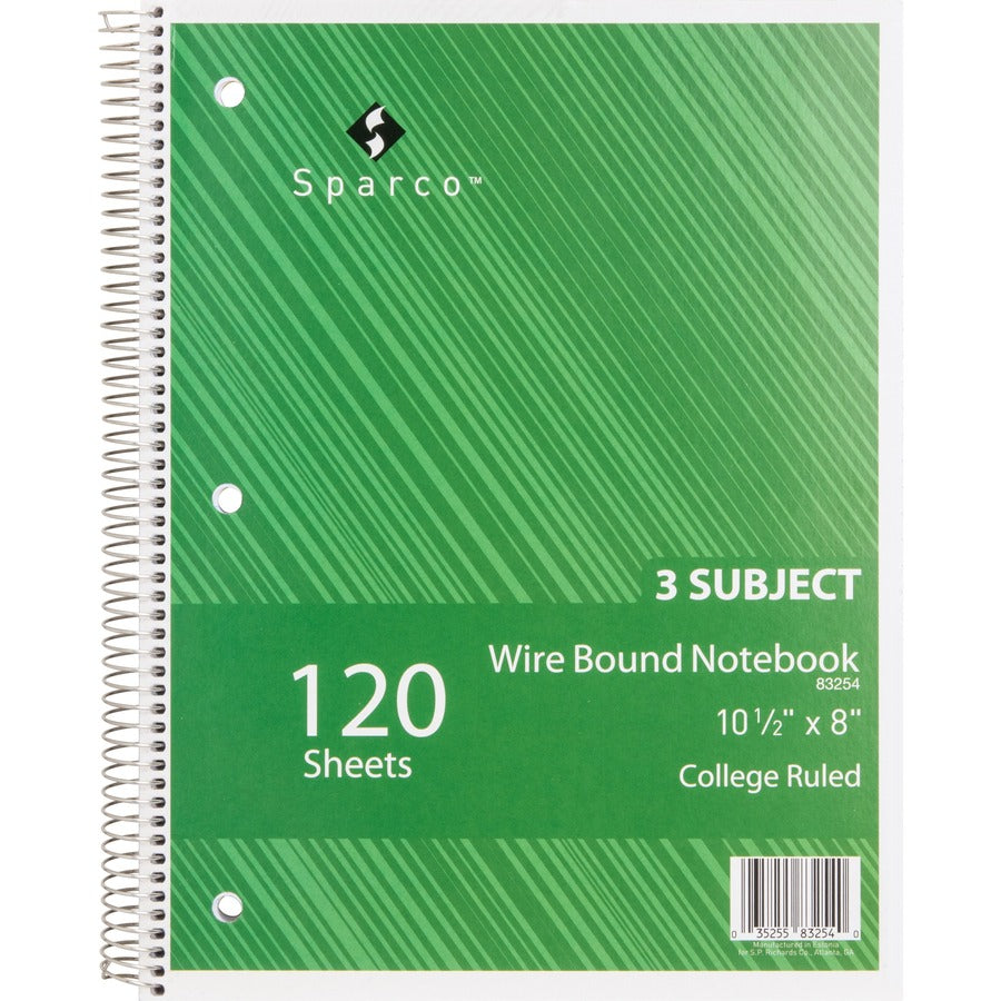 Sparco Wirebound College Ruled Notebooks