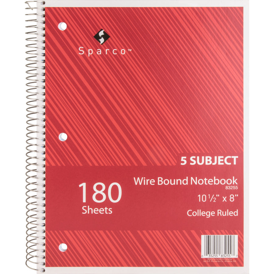 Sparco Wirebound College Ruled Notebooks - SPR83255