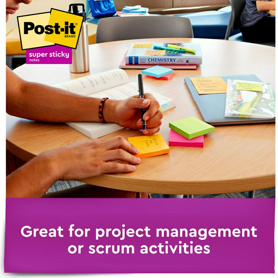 Post-it&reg; Super Sticky Notes - Energy Boost Color Collection - Orange, 3-Pack