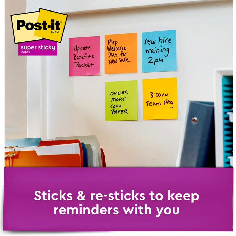Post-it&reg; Super Sticky Notes - Energy Boost Color Collection - Orange, 3-Pack