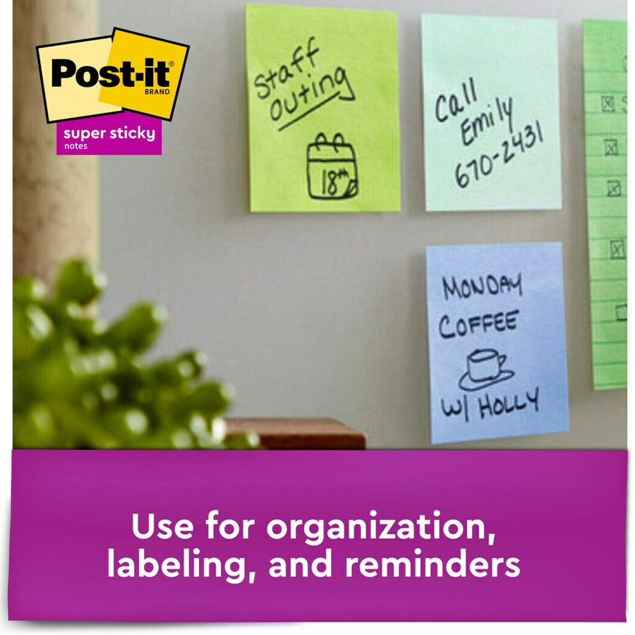 Post-it® Super Sticky Recycled Notes - Oasis Color Collection