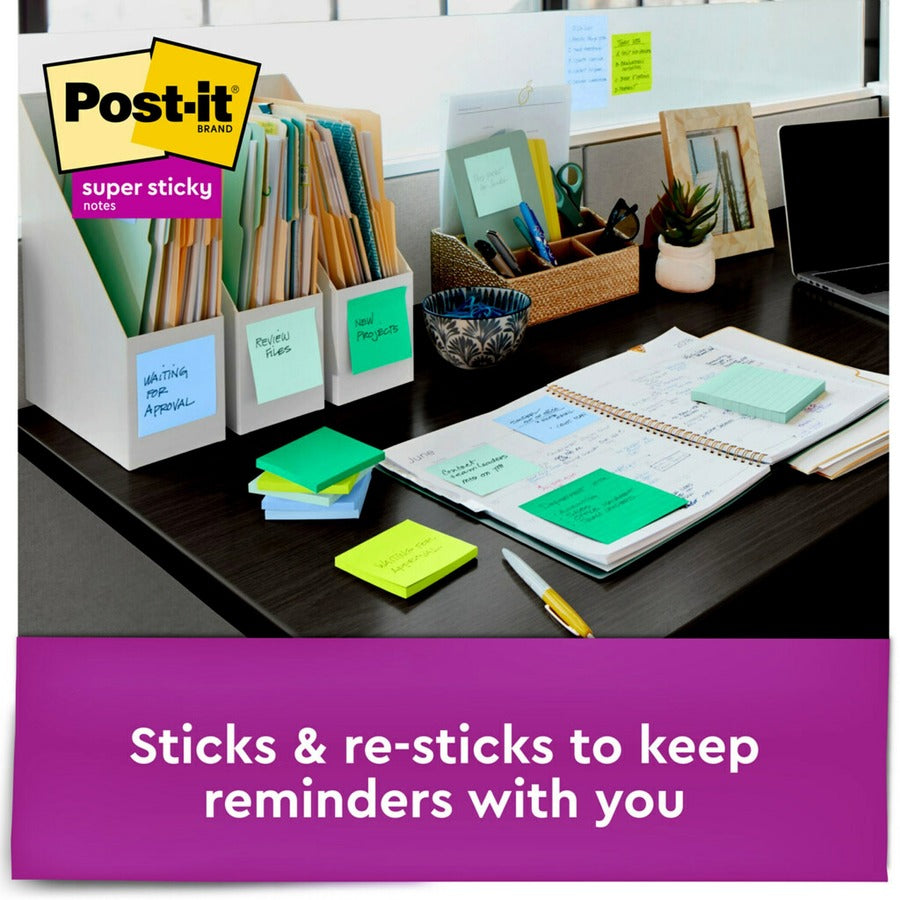Post-it® Super Sticky Recycled Notes - Oasis Color Collection