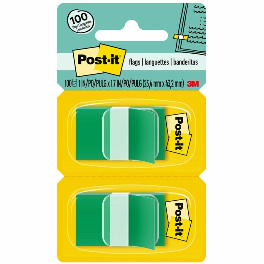 Post-it® Flags with Dispenser Cartridge, 100 Flags – 10 Colour Options