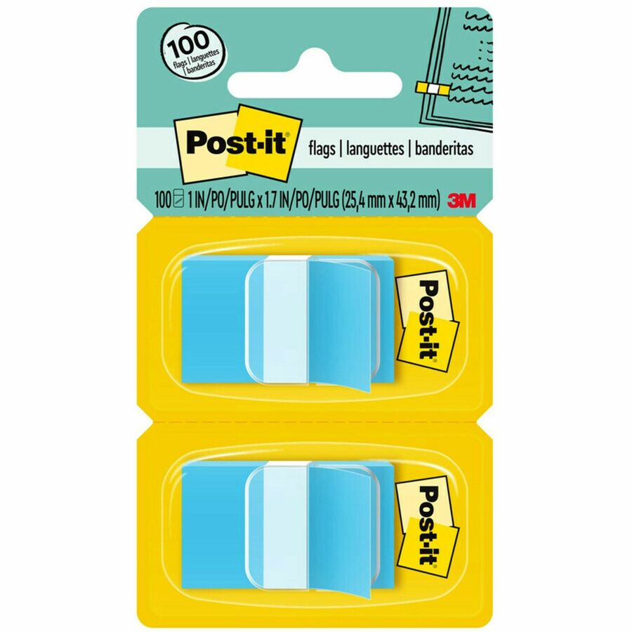 Post-it Flags with Dispenser Cartridge, 100 Flags - it Flags with Dispenser Cartridge – Blue