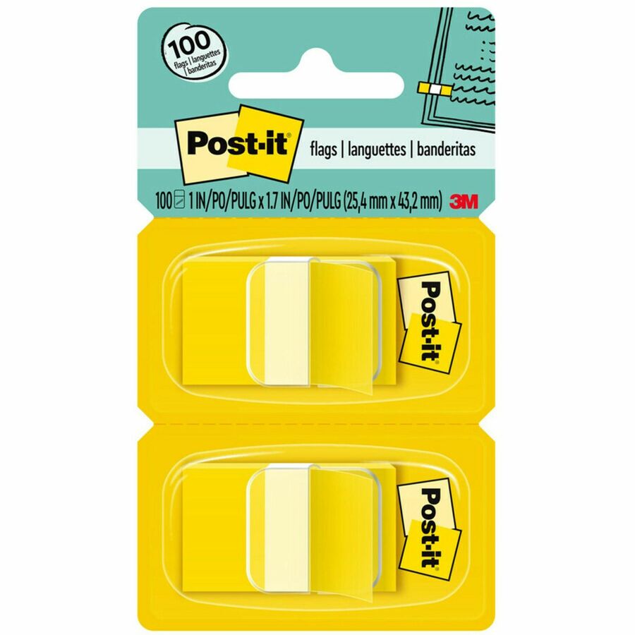 Post-it® Flags with Dispenser Cartridge, 100 Flags – 10 Colour Options