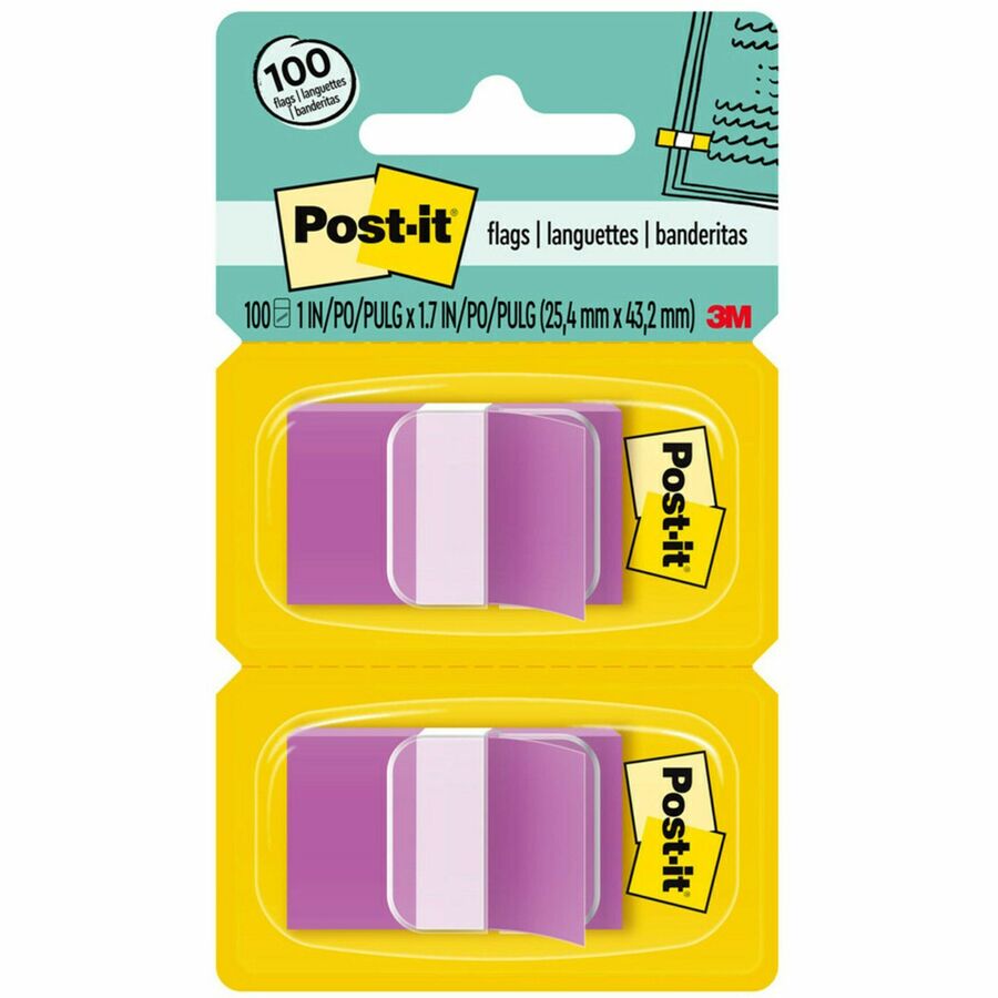 Post-it Flags with Dispenser Cartridge, 100 Flags - it Flags with Dispenser Cartridge – Purple
