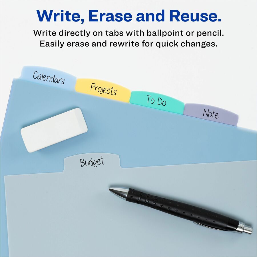 Avery® Big Tab„¢ Write & Erase Plastic Dividers, 5 tabs, 1 set