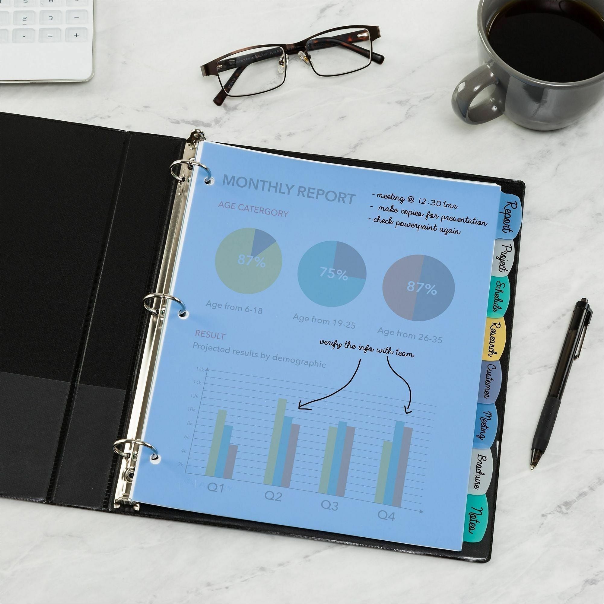 Avery Big Tab™ Intercalaires en plastique réinscriptibles, 8 onglets, 1 jeu