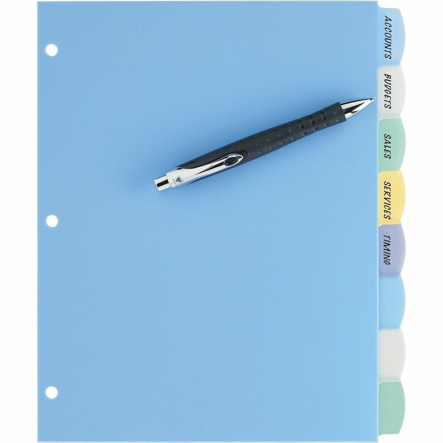Avery Big Tab™ Intercalaires en plastique réinscriptibles, 8 onglets, 1 jeu
