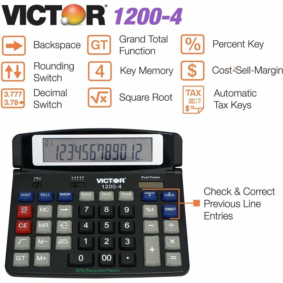 Victor 1200-4 Desktop Calculator — 12-Digit