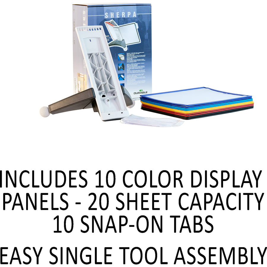 DURABLE Sherpa Desk Reference System — 10-Panel, Assorted