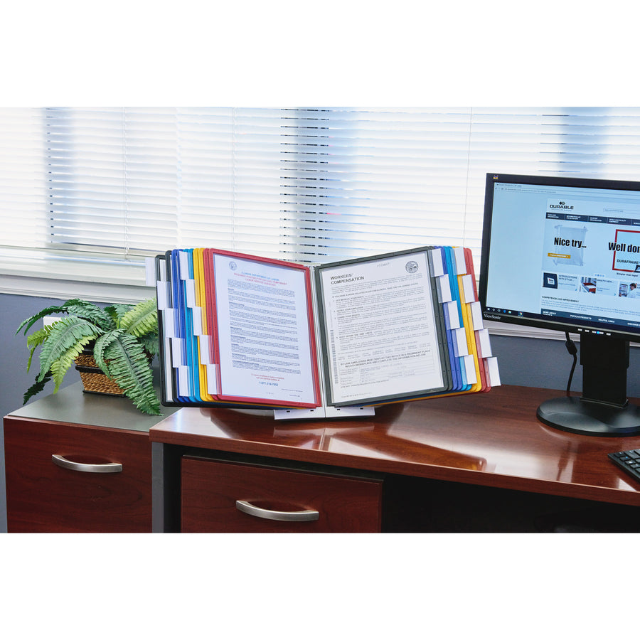 DURABLE Sherpa Desk Reference System — 10-Panel, Assorted