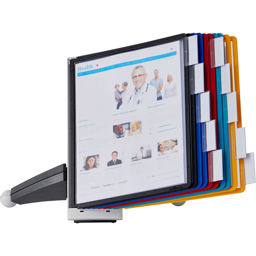 DURABLE Sherpa Desk Reference System — 10-Panel, Assorted