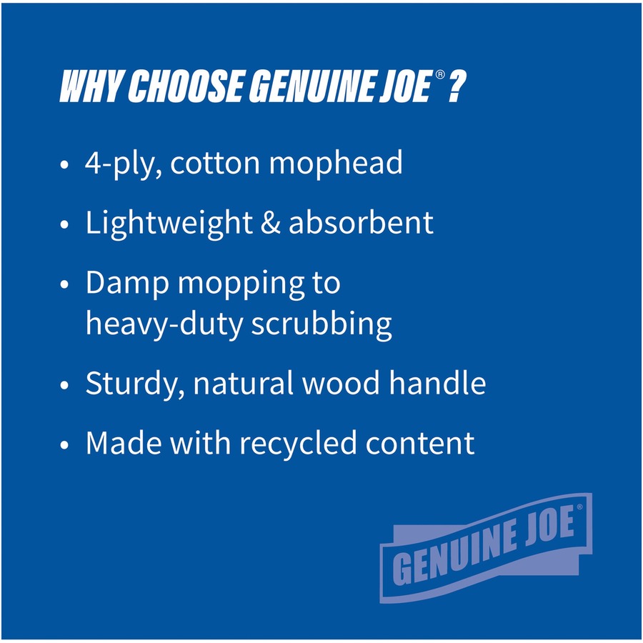 Genuine Joe Wood Handle Complete Wet Mop