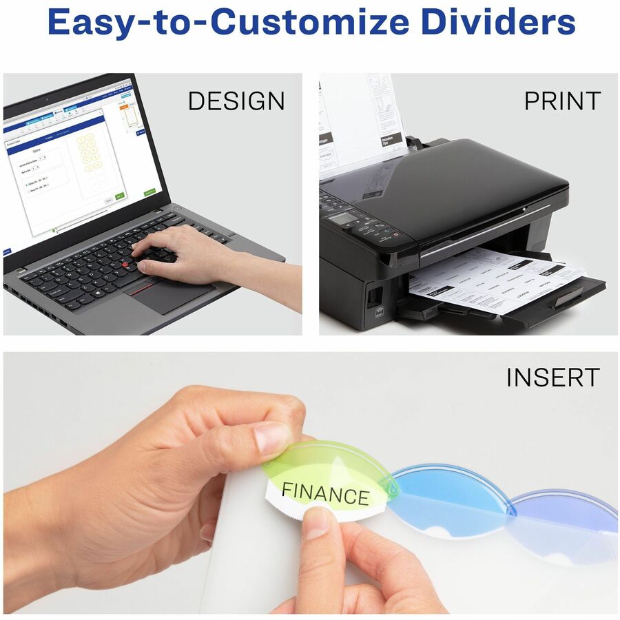 Avery® Insertable Style Edge„¢ Plastic Dividers, 5 tabs, 1 set