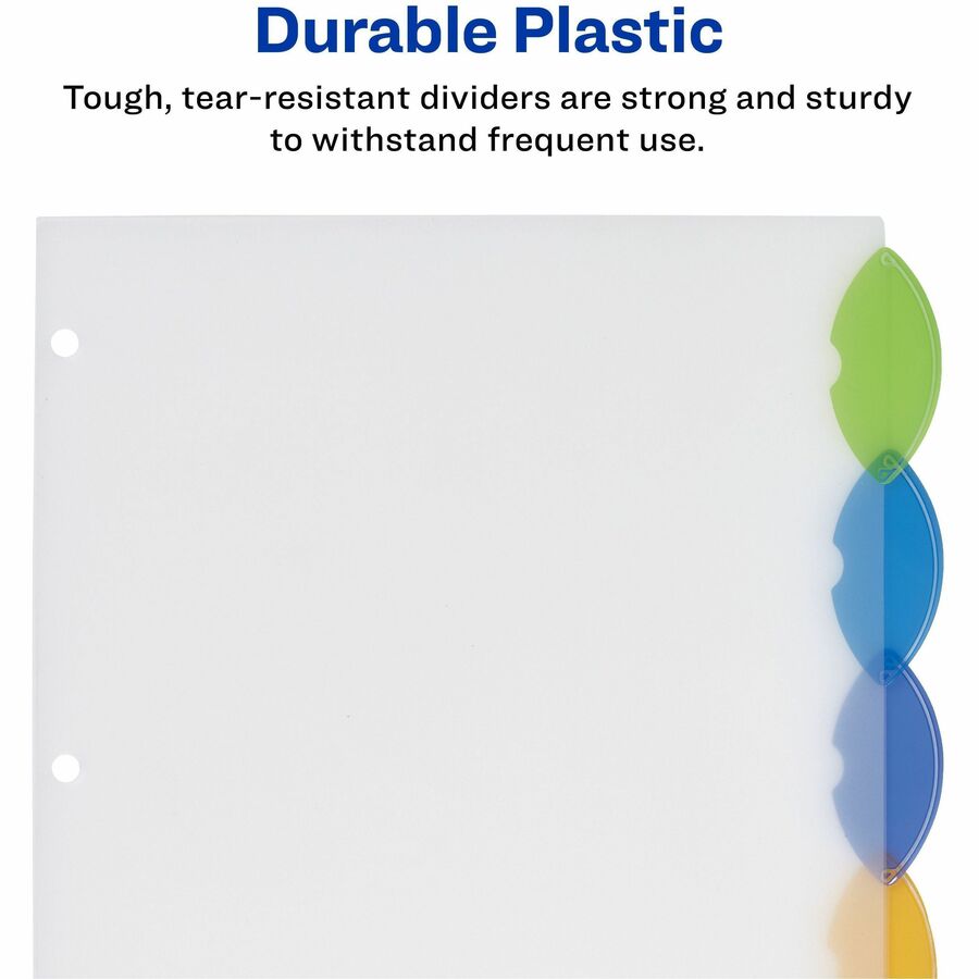 Avery® Insertable Style Edge„¢ Plastic Dividers, 5 tabs, 1 set
