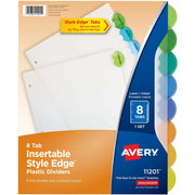 Avery Insertable Style Edge Plastic Dividers — 8-Tab, Letter, Translucent