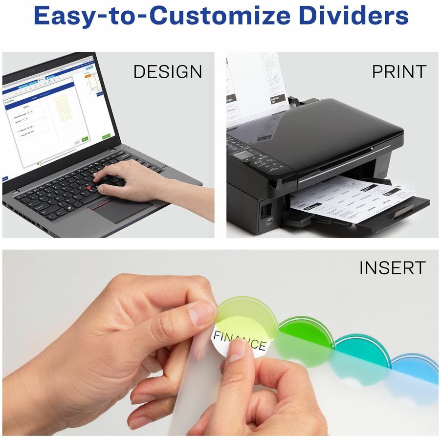 Avery® Insertable Style Edge„¢ Plastic Dividers, 8 tabs, 1 set