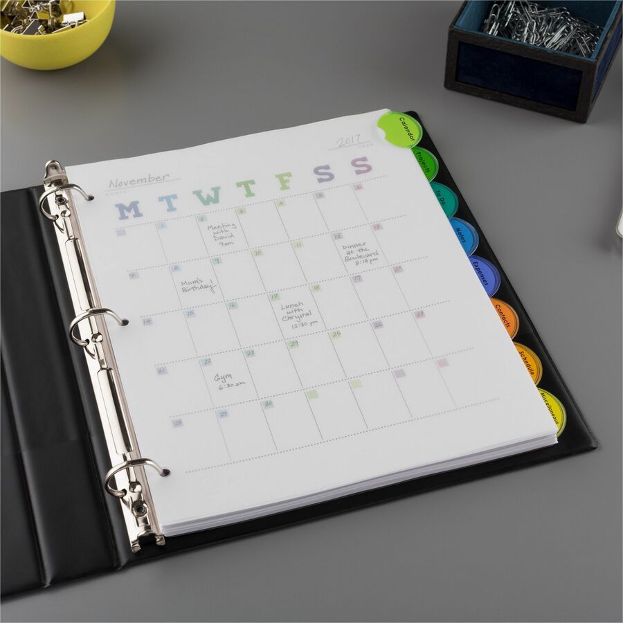 Avery® Insertable Style Edge„¢ Plastic Dividers, 8 tabs, 1 set
