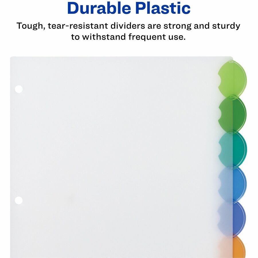 Avery® Insertable Style Edge„¢ Plastic Dividers, 8 tabs, 1 set