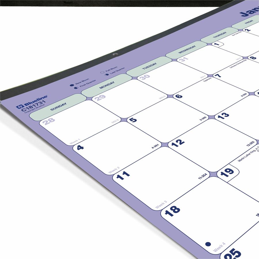 Blueline 2026 12-Month Monthly Desk Pad/Calendar - January to December - 21-1/4" x 16" - English C181731