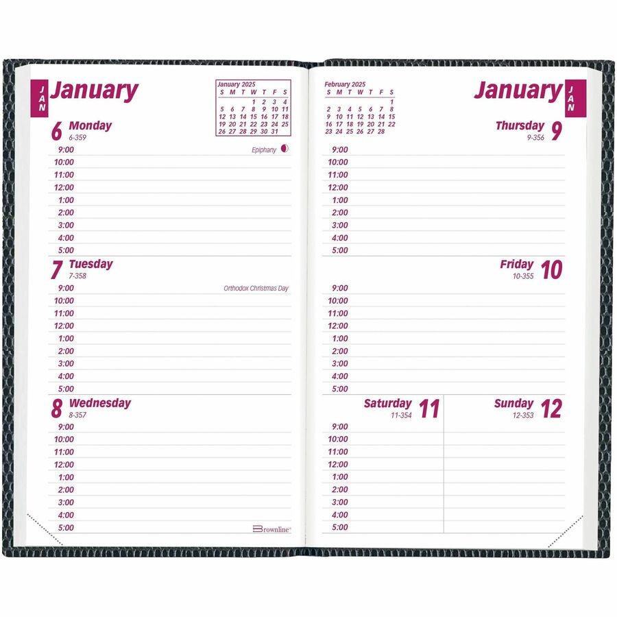 Planner Brownline Weekly  4 3/4 X 3 Pocket Appointment Book 2026