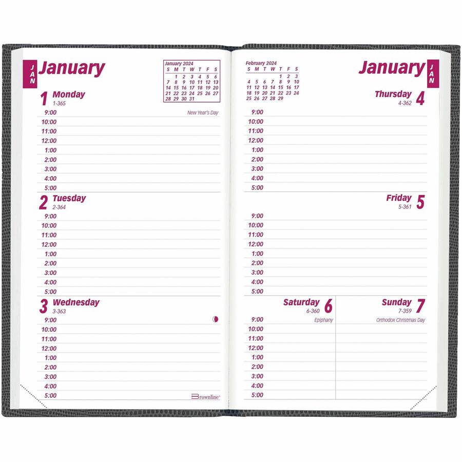 Planner Brownline Weekly  4 3/4 X 3 Pocket Appointment Book 2026