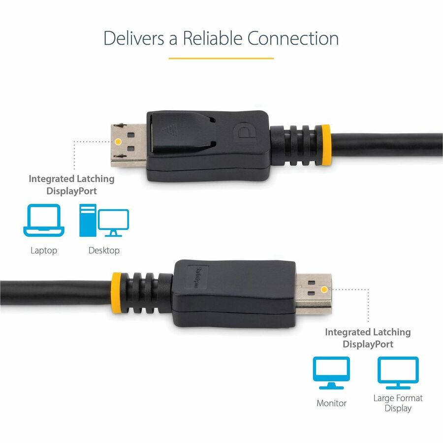 StarTech.com 6ft (2m) DisplayPort 1.2 Cable, 4K x 2K UHD VESA Certified DisplayPort Cable, DP Cable/Cord for Monitor, w/ Latches