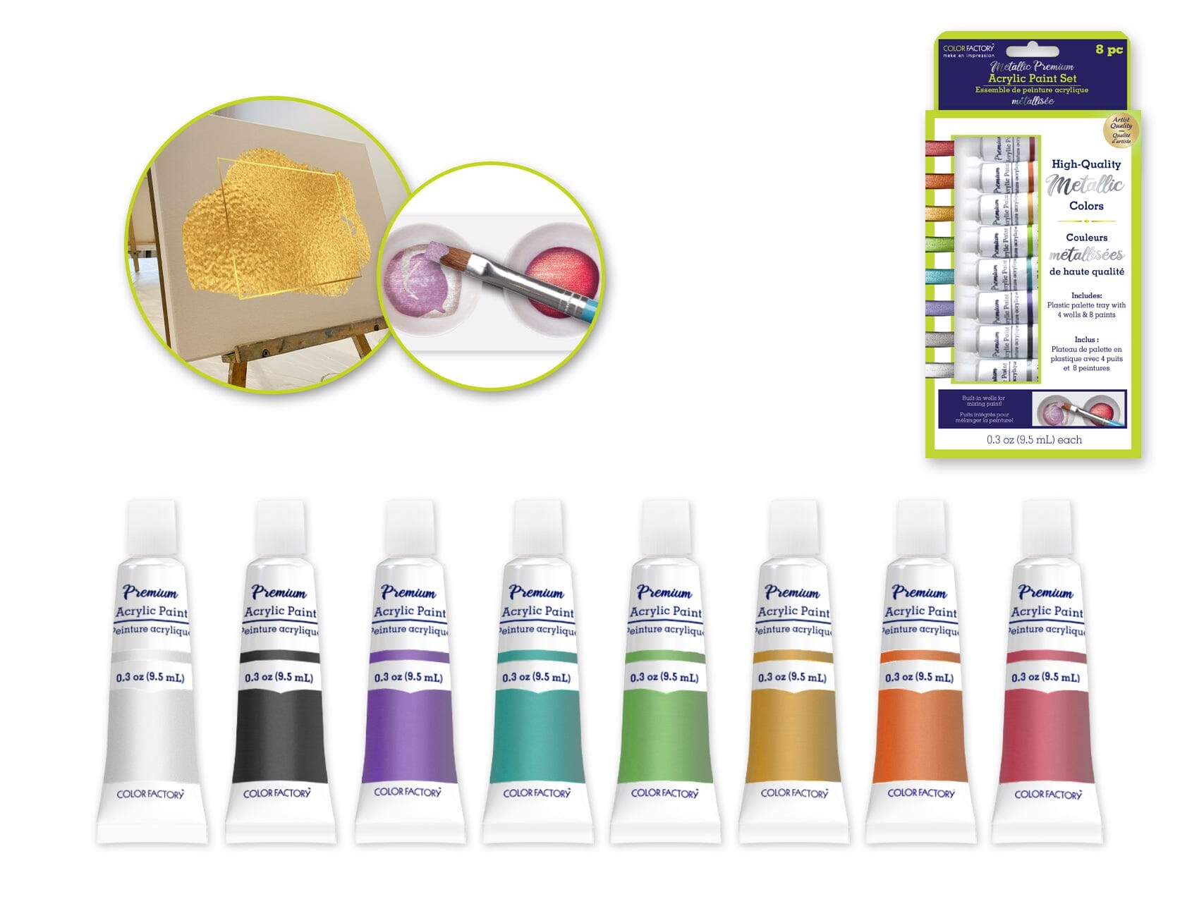 Acrylic Metallic Mini Tube Set