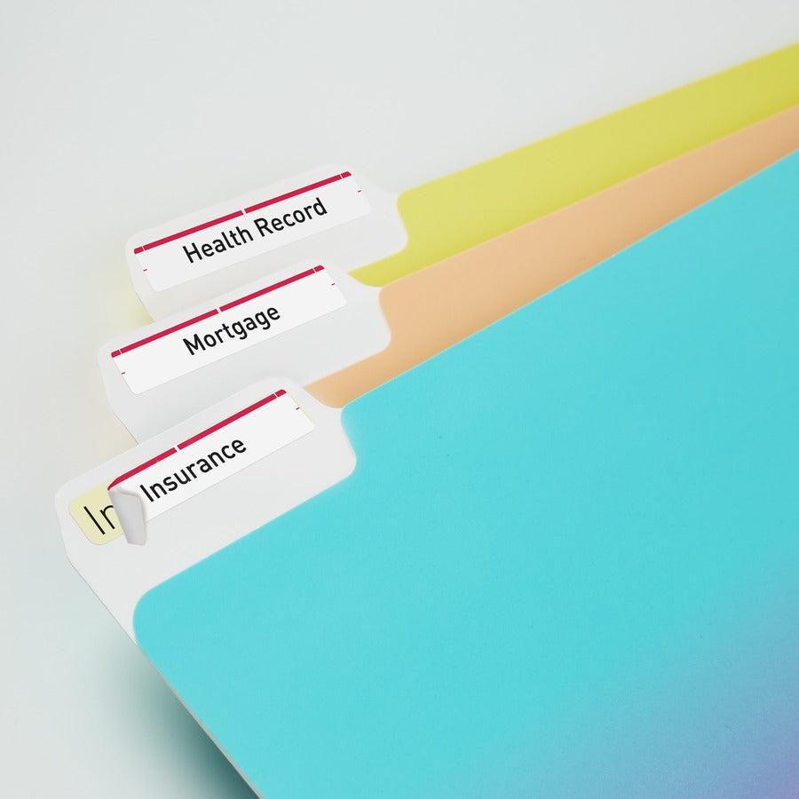 Avery® Filing Labelswith TrueBlock„¢ Technology for Laser and Inkjet Printers, 3-7/16" x 2/3" , Red