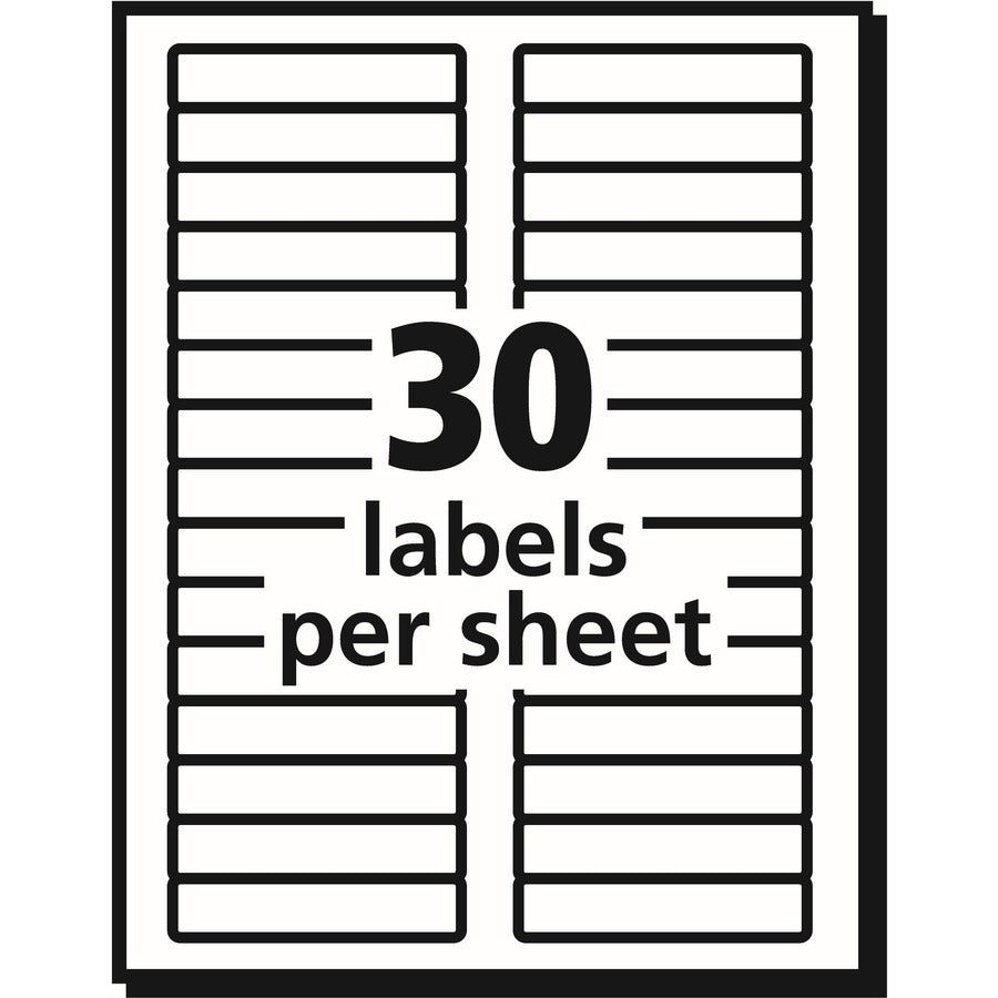 Avery® Filing Labelswith TrueBlock„¢ Technology for Laser and Inkjet Printers, 3-7/16" x 2/3" , Red