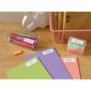 Avery® White Rectangle Labels with Sure Feed„¢ Technology,Easy Peel®, 1" x 2-5/8" , for Laser and Inkjet Printers